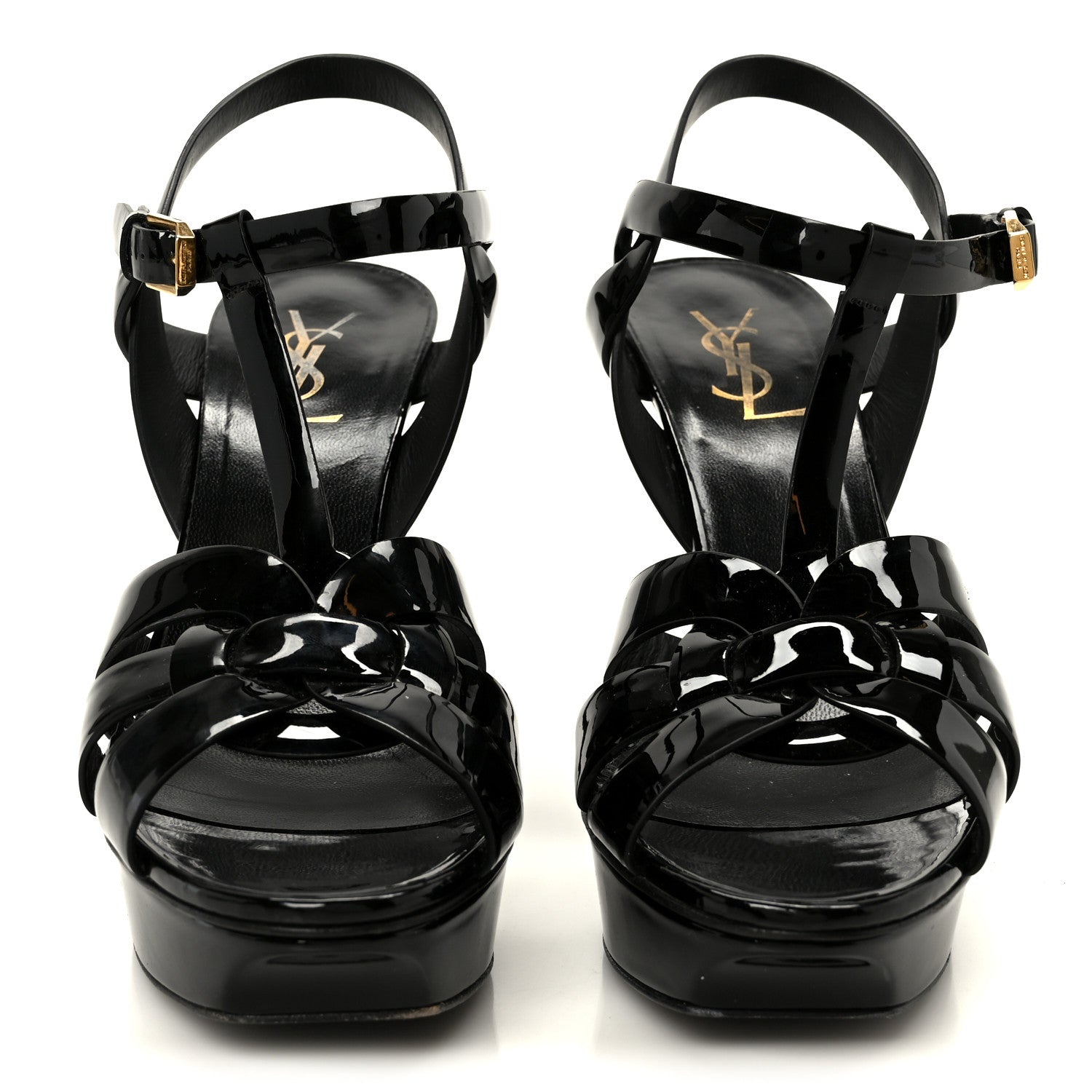 SAINT LAURENT TRIBUTE PLATFORM SANDALS BLACK