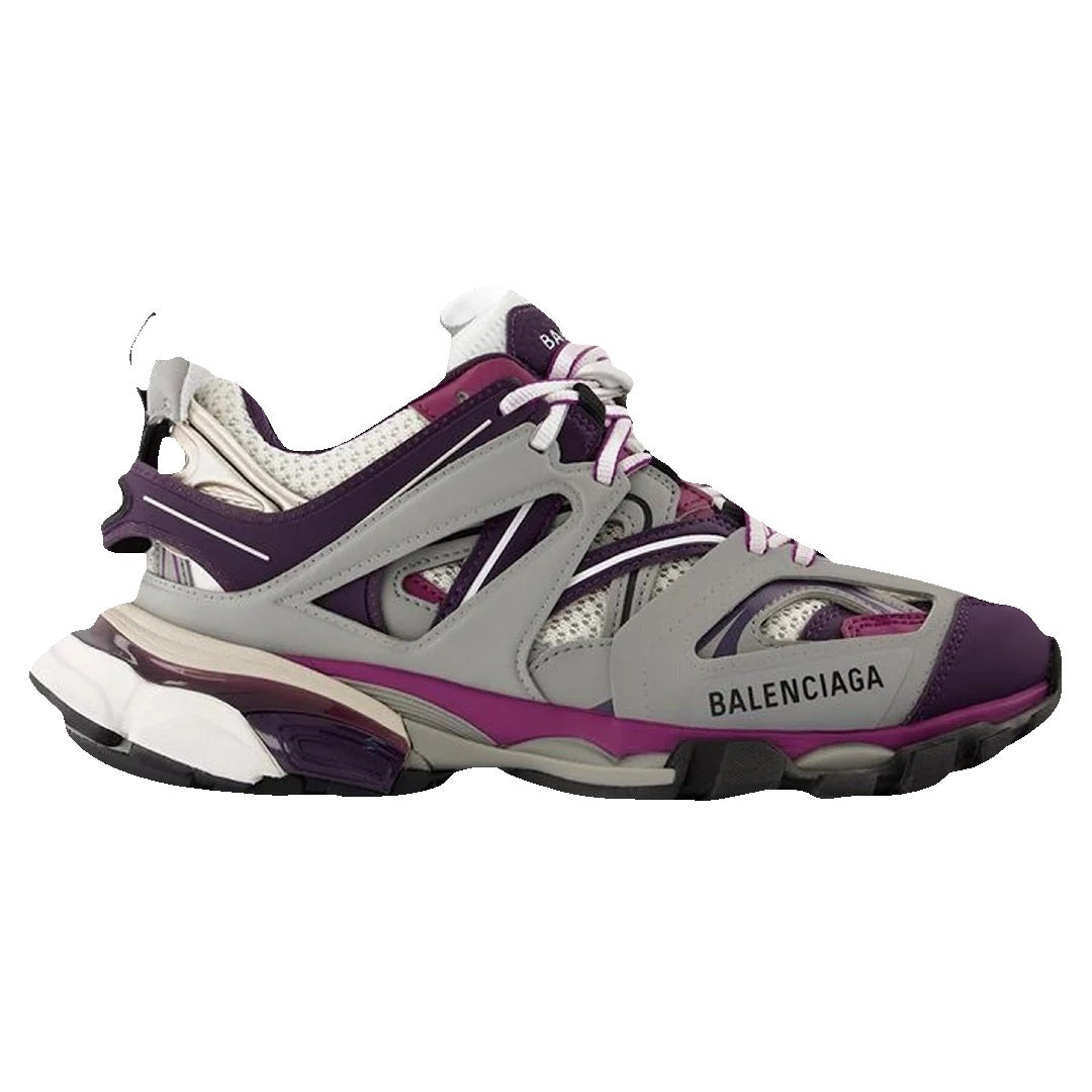 Balenciaga Track Bow Sneakers with Dynamic Sole - Grey/Purple/Pink