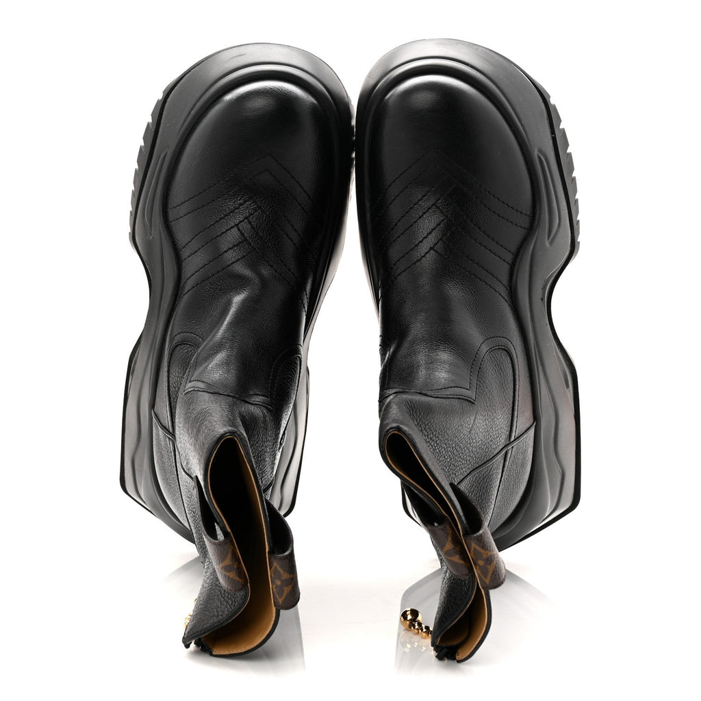 LOUIS VUITTON CALFSKIN MONOGRAM LV ARCHLIGHT . PLATFORM SNEAKER BLACK