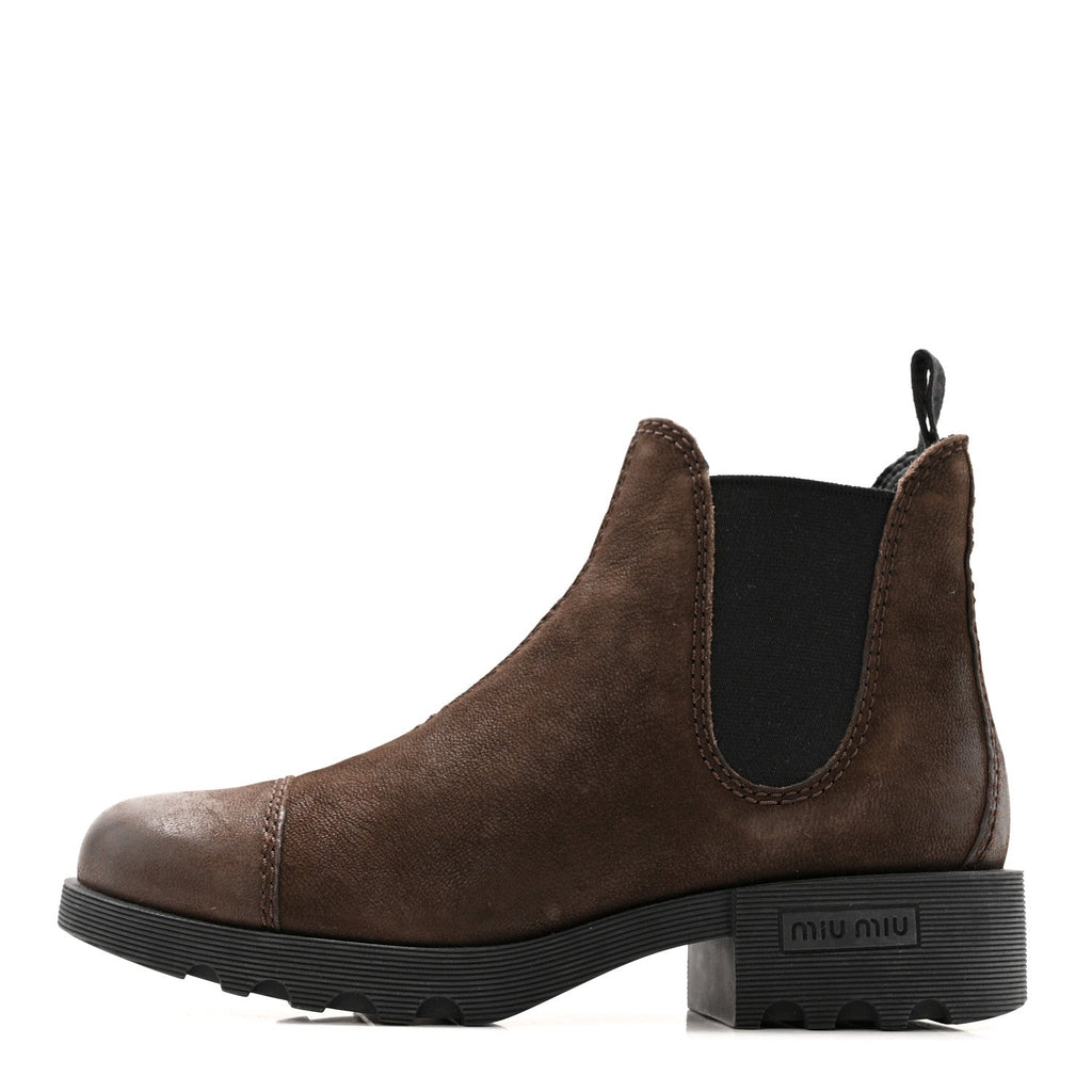 SAINT LAURENT WYATT SUEDE CHELSEA BOOTS BROWN