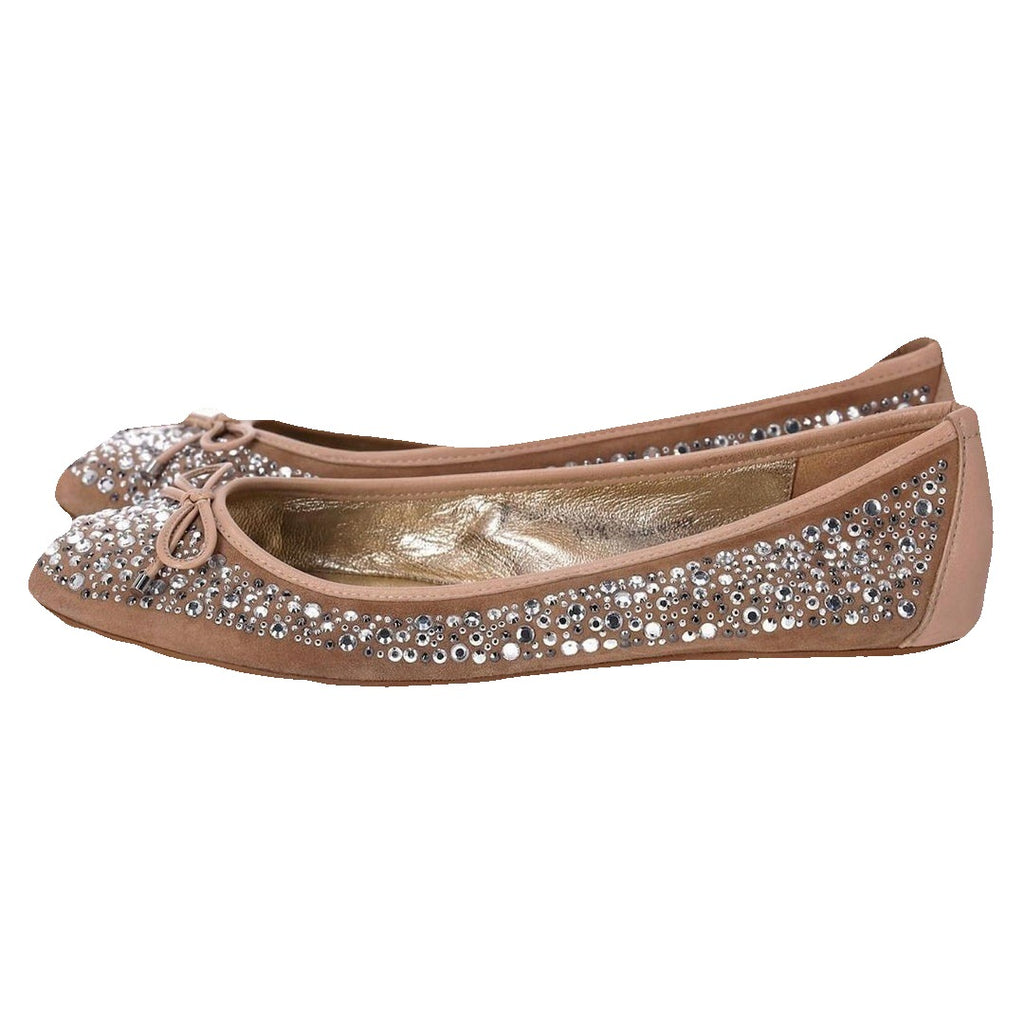Jimmy Choo Margot Suede Ballet Flats - Beige
