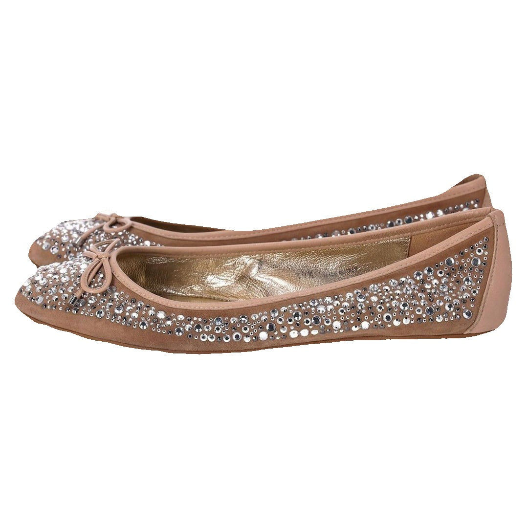 Jimmy Choo Margot Suede Ballet Flats - Beige