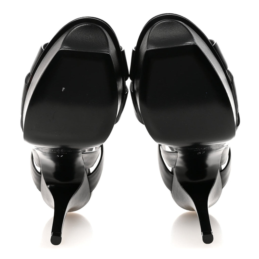 SAINT LAURENT TRIBUTE PLATFORM SANDALS CALFSKIN BROWN