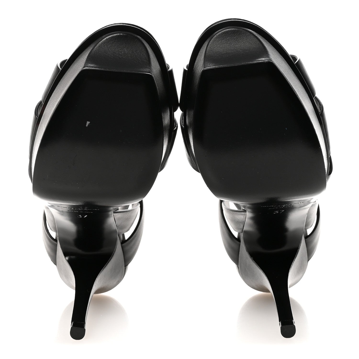 SAINT LAURENT TRIBUTE PLATFORM SANDALS CALFSKIN BROWN