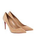 Christian Louboutin 85mm Sporty Kate Suede Sole Pumps - Tan