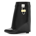 GIVENCHY CALFSKIN SHARK LOCK ANKLE BOOT BLACK