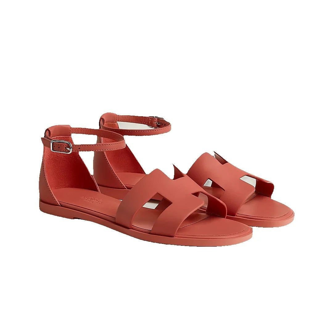 Hermès Hermes Epsom Santorini Sandal Rose Porcelaine - Coral Red