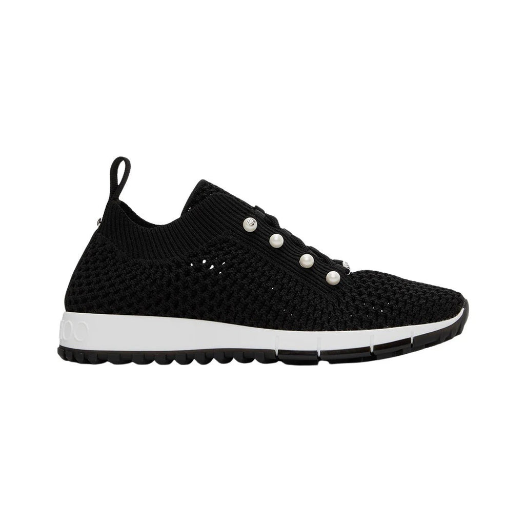 Jimmy Choo Veles Cashmere Knit Sneakers - Black