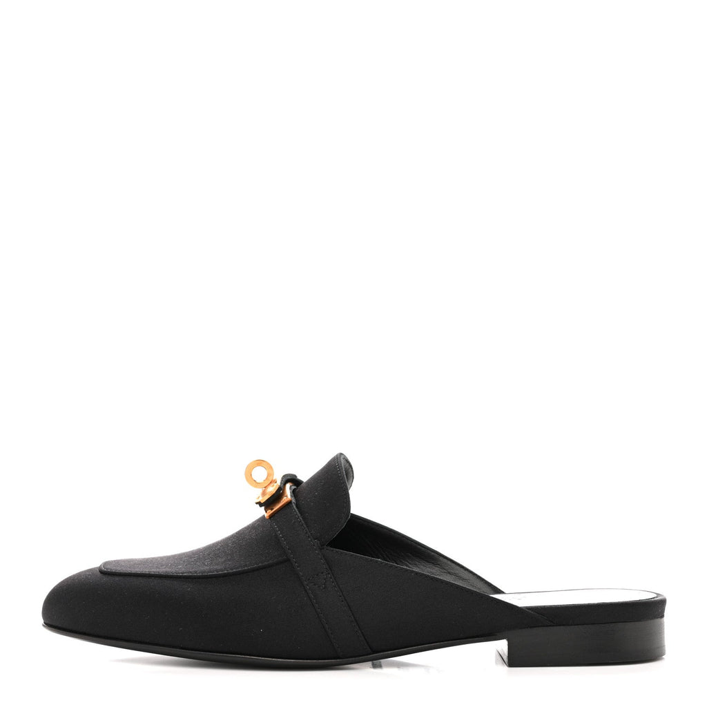 JIMMY CHOO FLACA CRYSTAL MESH MULES WITH SATIN BOWS BLACK