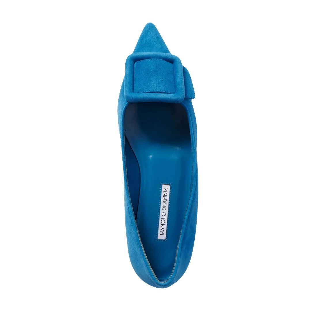 Manolo Blahnik Pointed Toe Flats - Blue