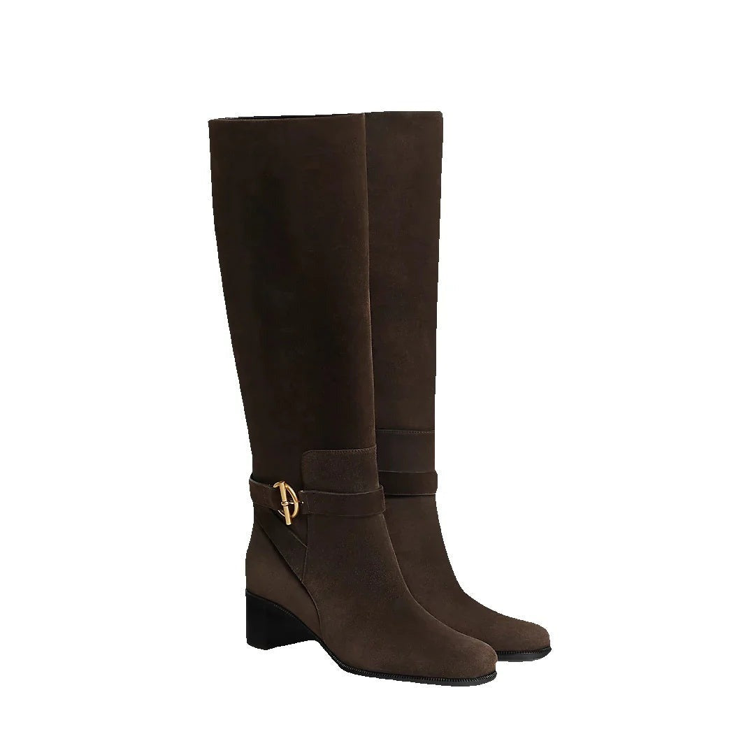 Hermès Story 50 Boot Beige - Dark Brown