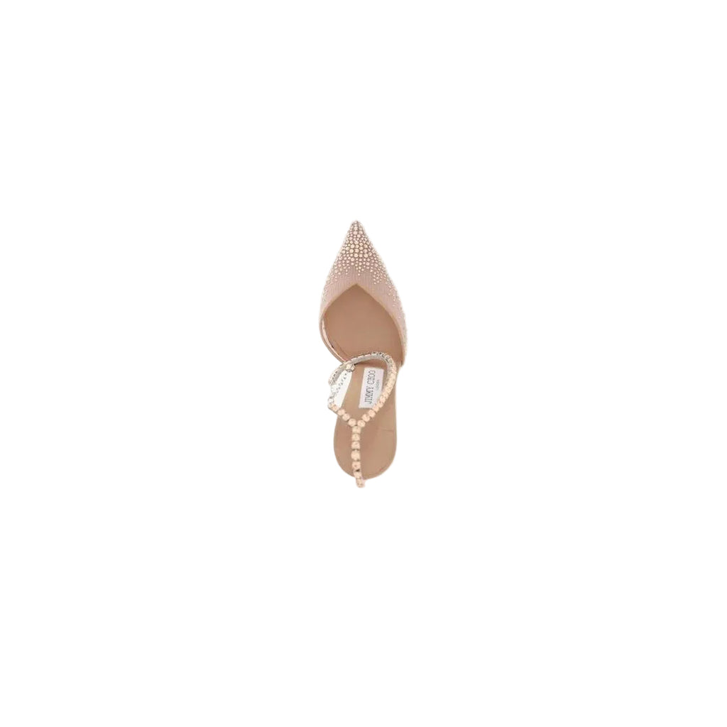Jimmy Choo Saeda 100 Crystal Mesh Pumps - Nude/Pink