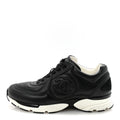 CHANEL TWEED SUEDE CALFSKIN CC SNEAKERS NAVY & BLACK