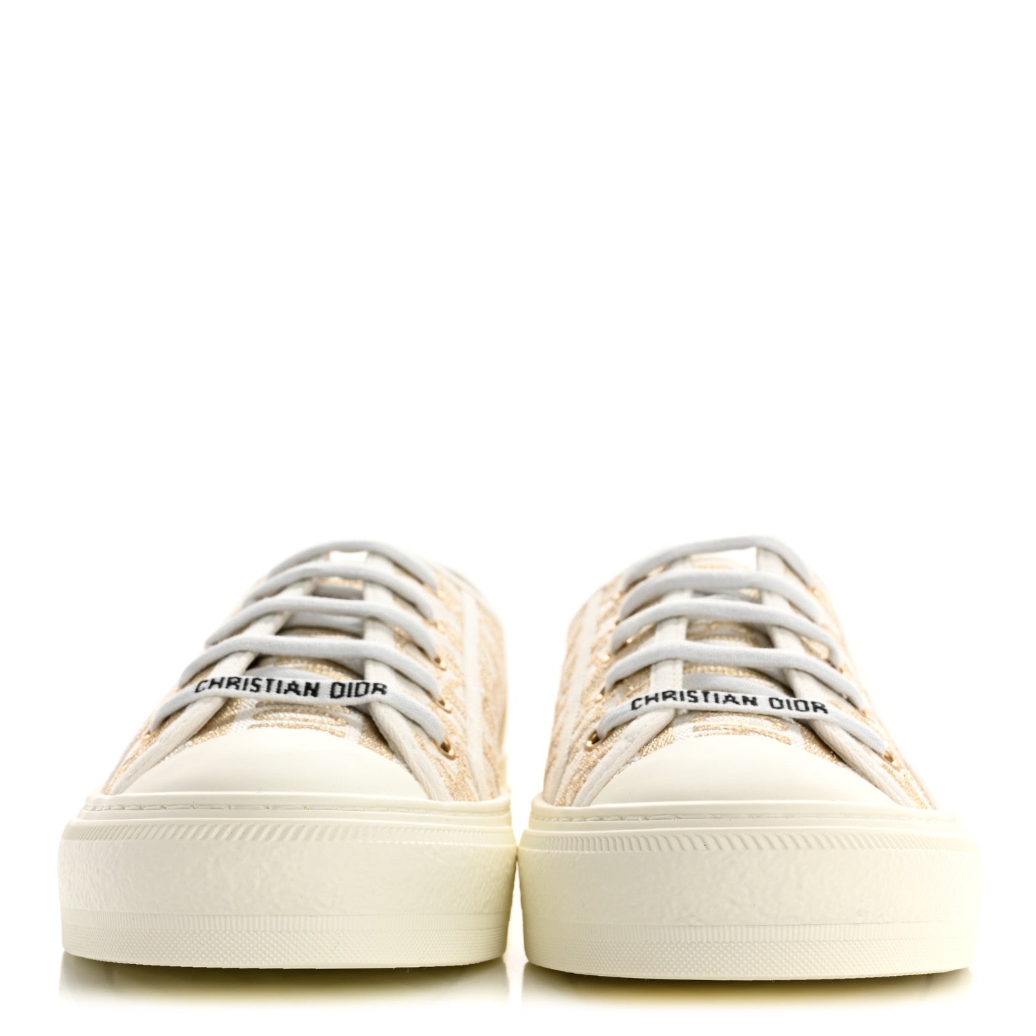 CHRISTIAN DIOR CANVAS OBLIQUE WALK'N'DIOR LOW TOP SNEAKER PALE GOLD