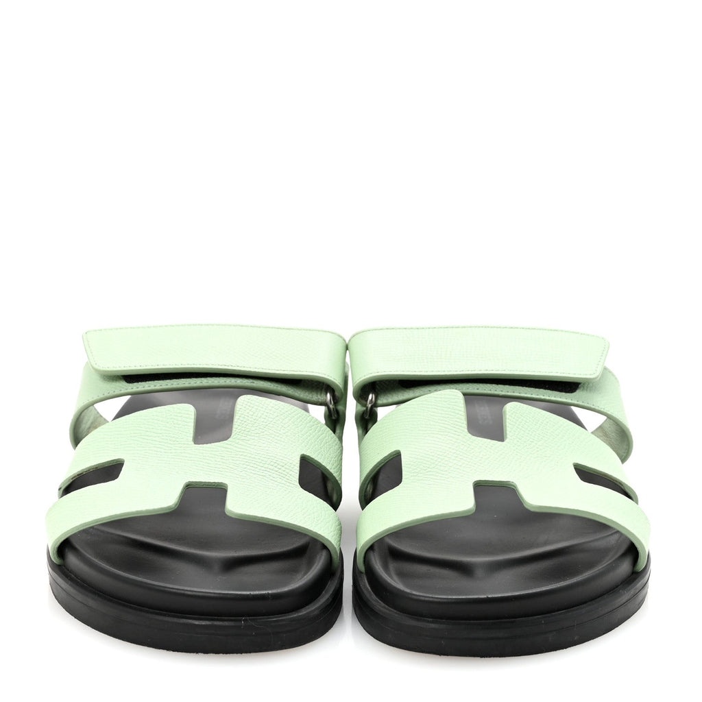 HERMES CHYPRE SANDALS EPSOM VERT JADE