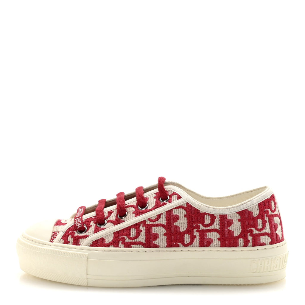 CHRISTIAN DIOR WALK'N'DIOR LOW TOP SNEAKERS OBLIQUE FRAMBOISE NAVY BLUE