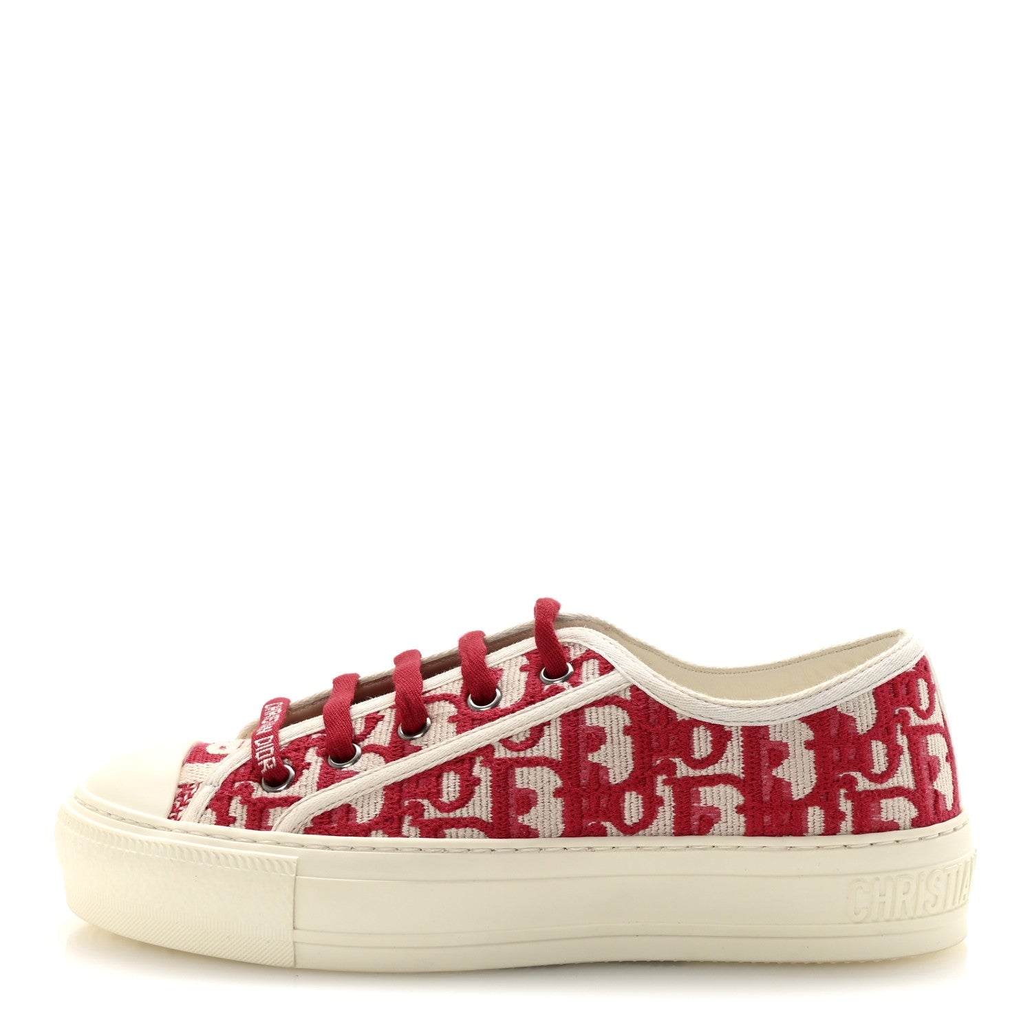 CHRISTIAN DIOR WALK'N'DIOR LOW TOP SNEAKERS OBLIQUE FRAMBOISE NAVY BLUE