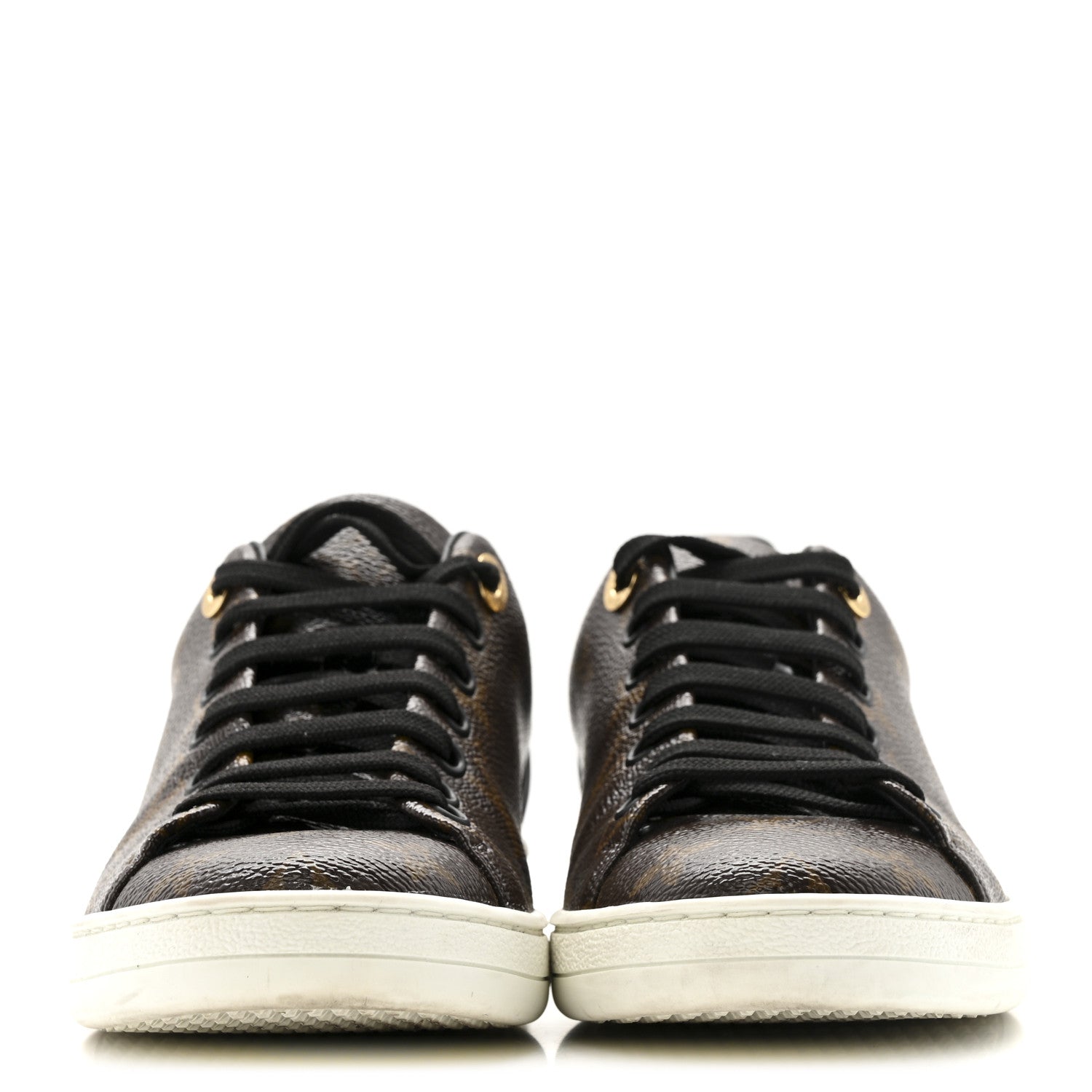 LOUIS VUITTON PATENT MONOGRAM FRONTROW SNEAKER BROWN