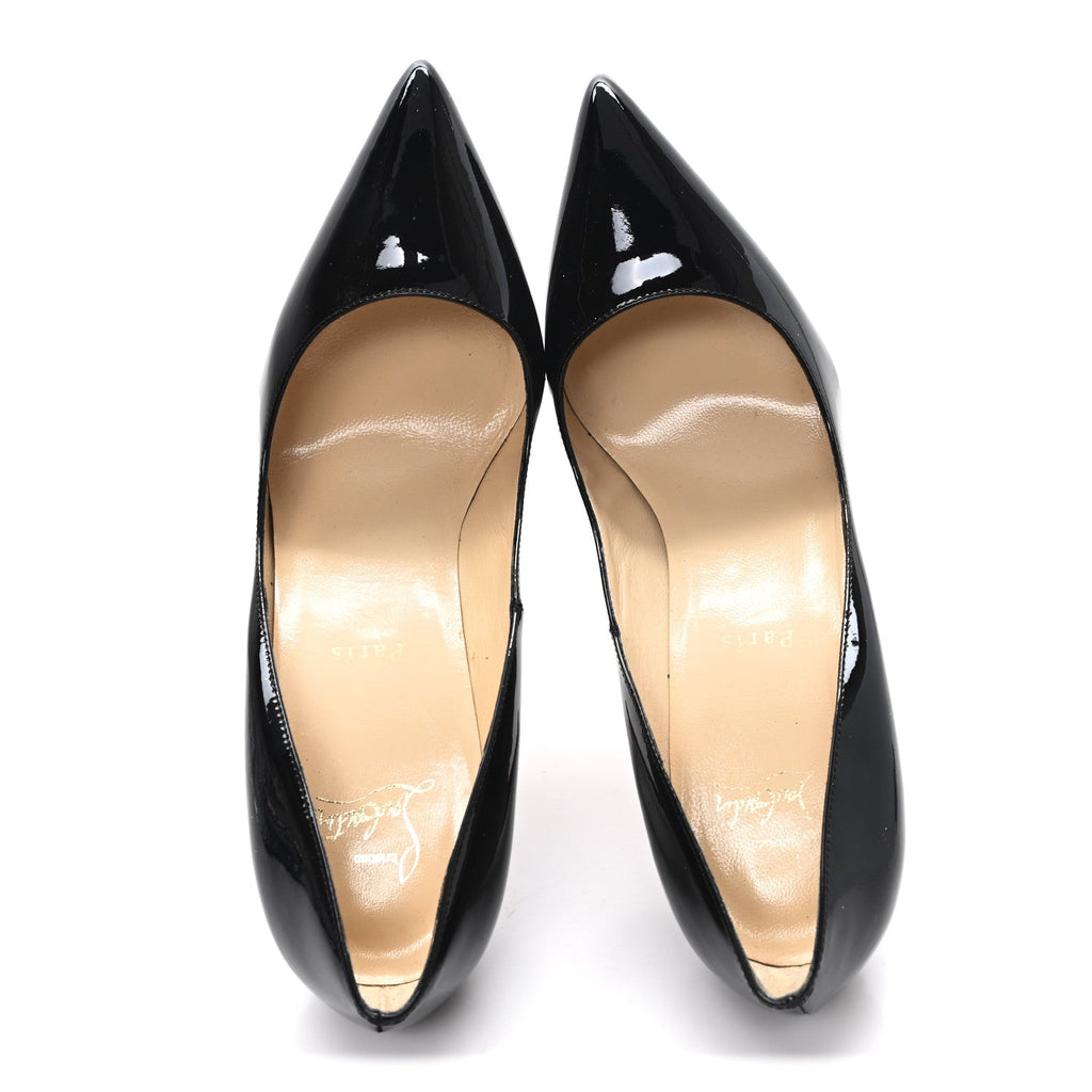 CHRISTIAN LOUBOUTIN PATENT PIGALLE PLATO PLATFORM PUMP BLACK