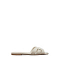 Saint Laurent Tribute 115mm Sandals - Ivory/Cream (flat slide, different model)