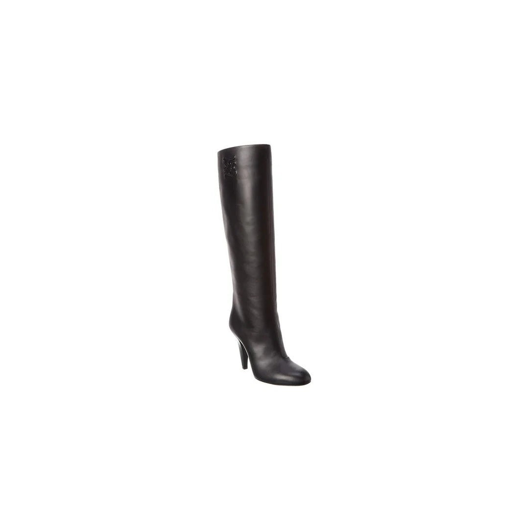 Fendi Karligraphy Embroidered FFreedom Knee High Boot Baroque - Black