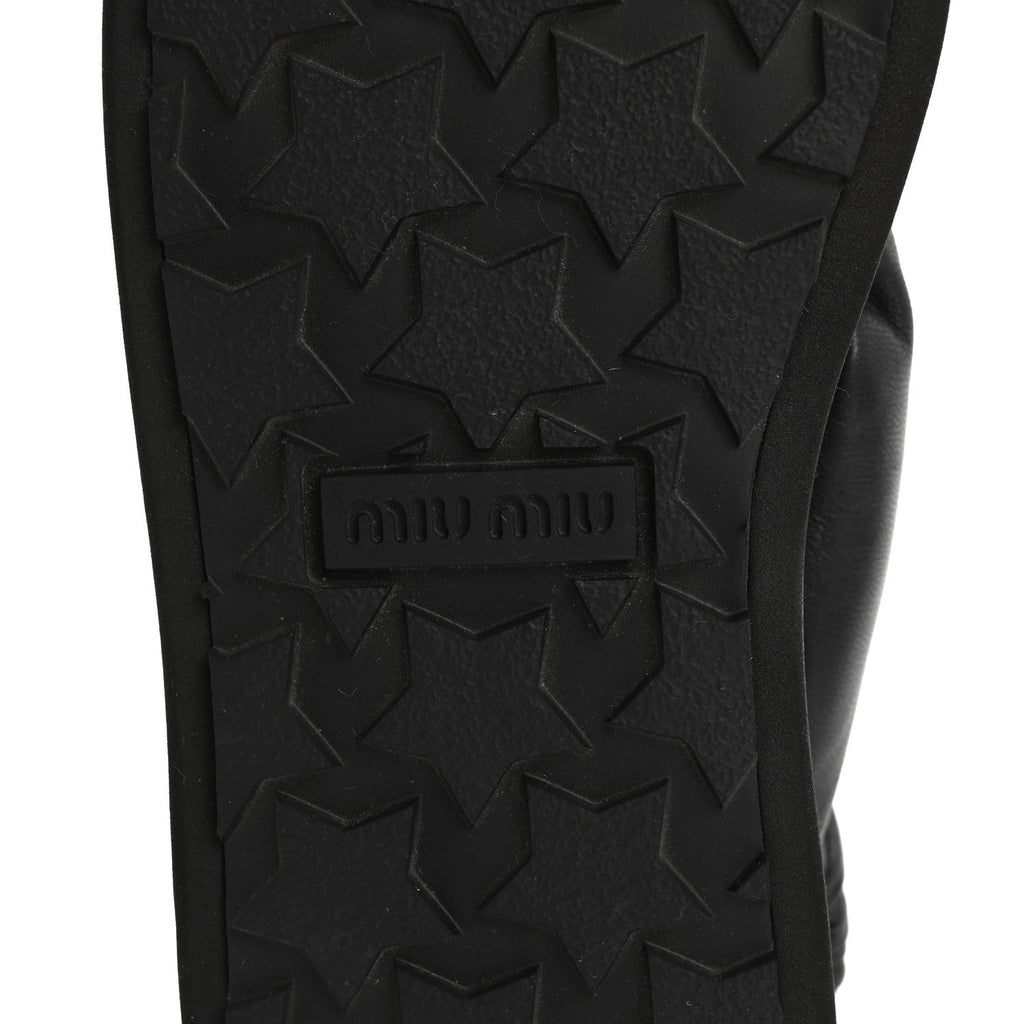 PRADA NAPPA LEATHER PLATFORM SANDALS BLACK