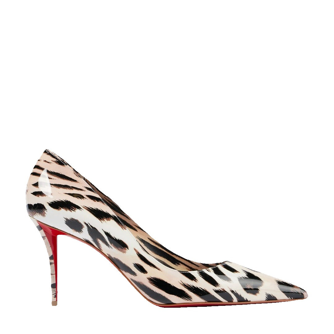 Christian Louboutin Miss Z 80 Patent Leather Pump - Cream