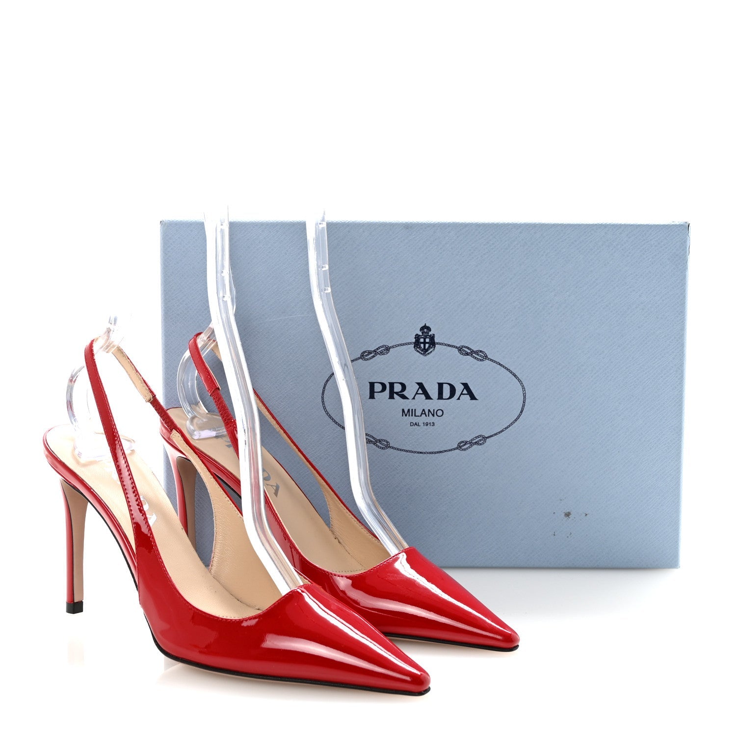 LOUIS VUITTON LAMBSKIN PATENT ROMY SLINGBACK PUMPS RED