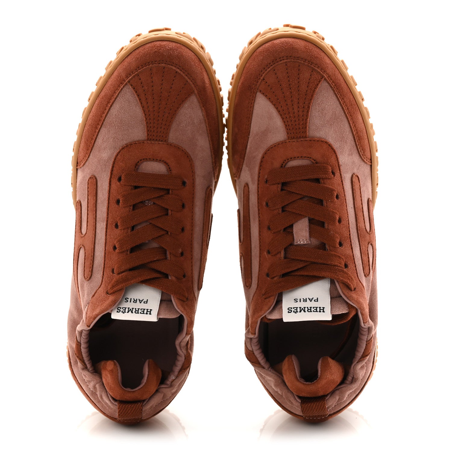 HERMES JET SNEAKER SUEDE ROSE ANTIQUE/ROUGE SEPIA