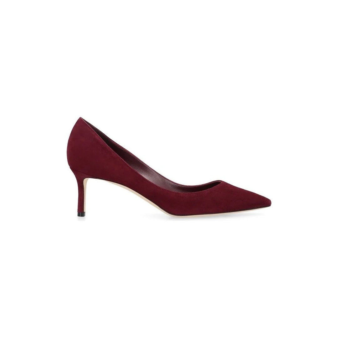 Jimmy Choo Romy 60 Pointed Toe Leather Pumps - Burgundy