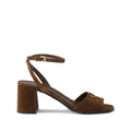 Prada Logo-Plaque Suede Platform Sandals - Tan