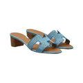 Hermès Hermes Calfskin Oasis Sandal - Blue Denim