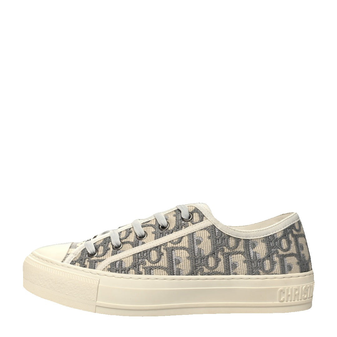 Christian Dior Canvas Oblique Walk'n'Dior Low Top Sneaker Framboise - Grey