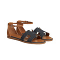 Hermès Mykonos Sandal - Denim Blue/Tan