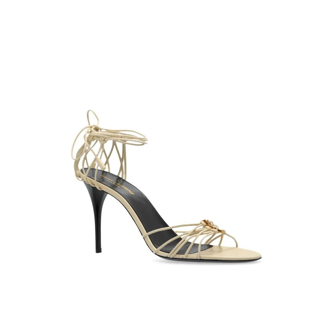 Saint Laurent Suede Babylone Slippers - Cream/Beige