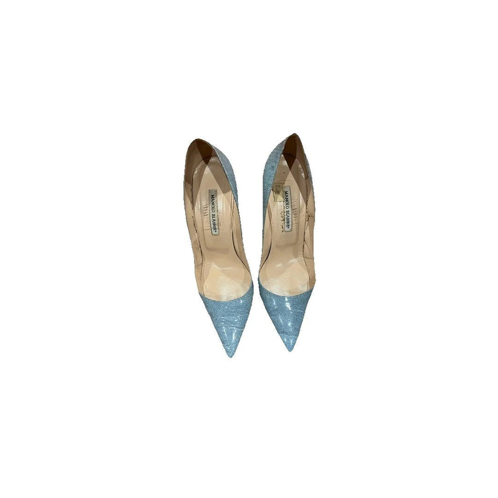 Manolo Blahnik BB Pointed-Toe Pumps - Light Blue