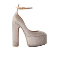 Valentino Garavani Open Toe Revele Suede Pumps 105mm - Crystal/Nude