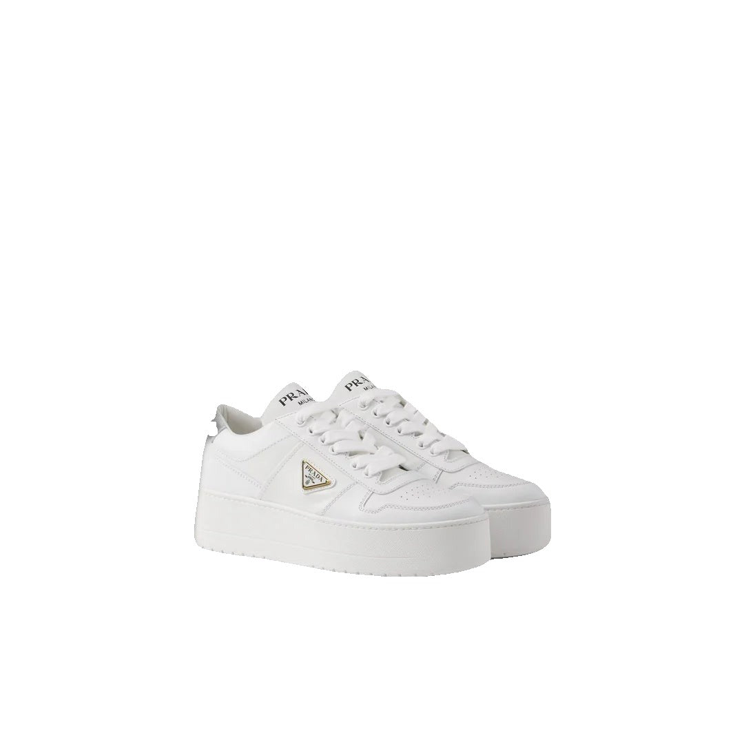 Prada Drill Low-Top Canvas Sneakers - White Platform