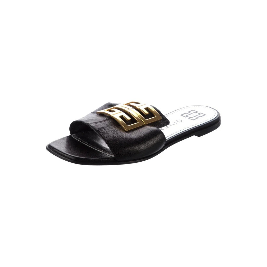 Givenchy Bow Leather Slides - Black