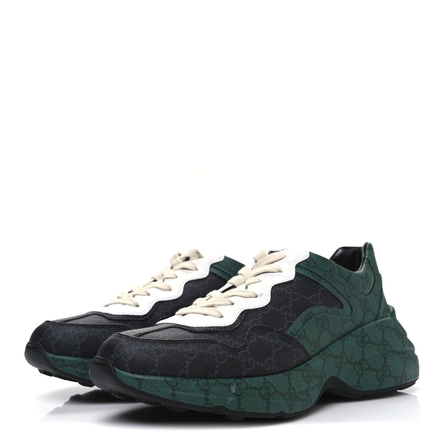 GUCCI GG SUPREME MONOGRAM RHYTON SNEAKERS BLACK & GREY