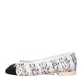 Chanel Tweed Grosgrain Cap Toe CC Ballerina Flat Pink - Pink/Multicolor White