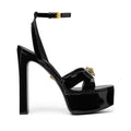 Versace Platform Sandals - Black with gold Medusa (different model - ankle strap sandal, not platform mule)