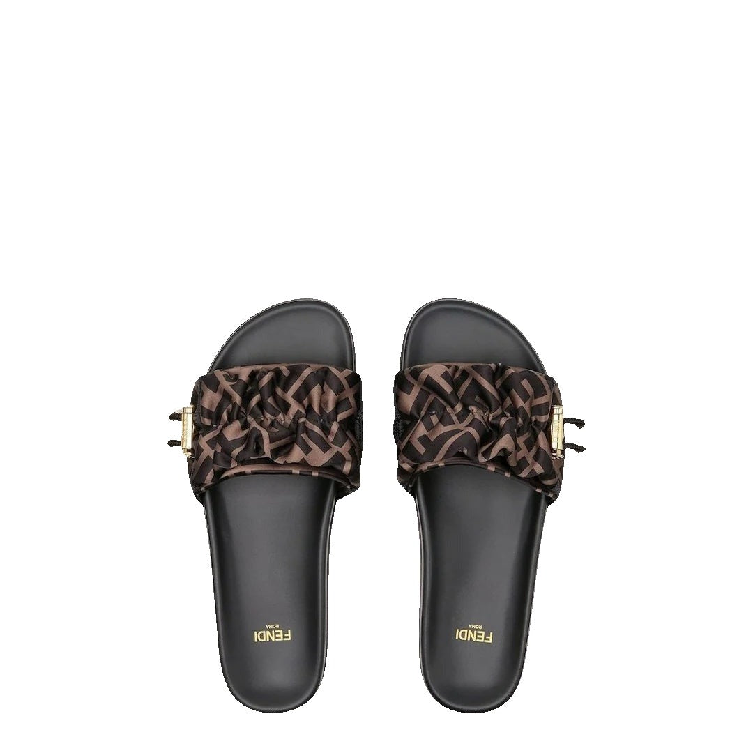 Fendi Feel Slides - Brown/Black