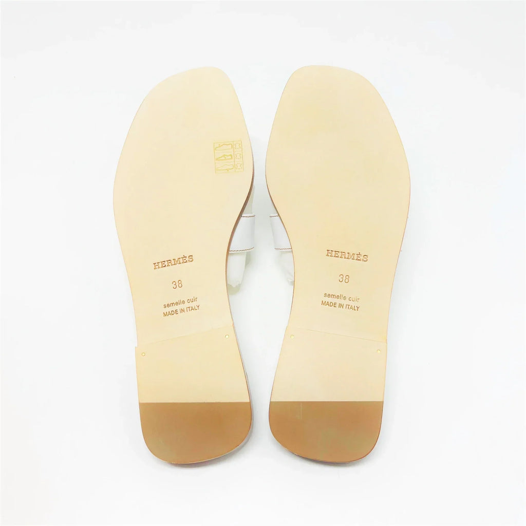HERMES ORAN SANDAL BOX BLANC