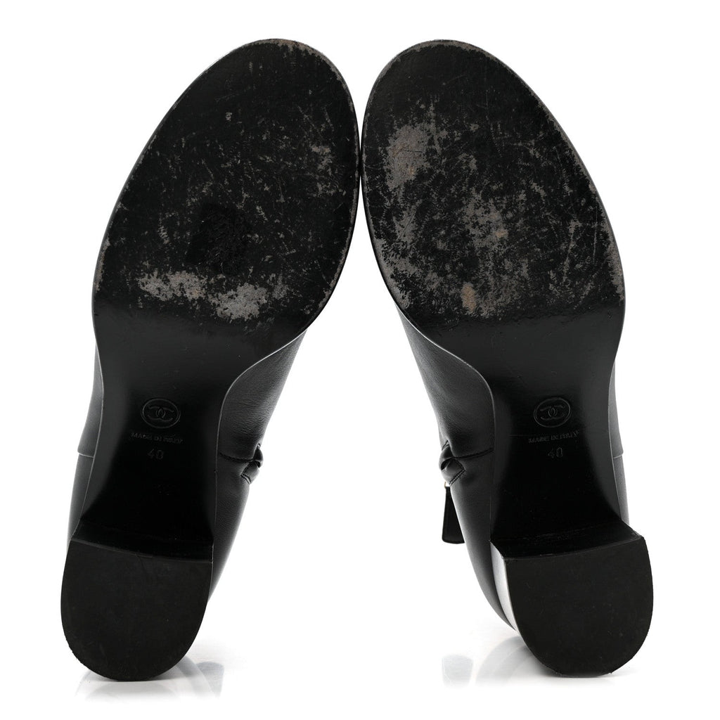 BOTTEGA VENETA CALFSKIN LEAN ANKLE BOOTS FONDANT BLACK
