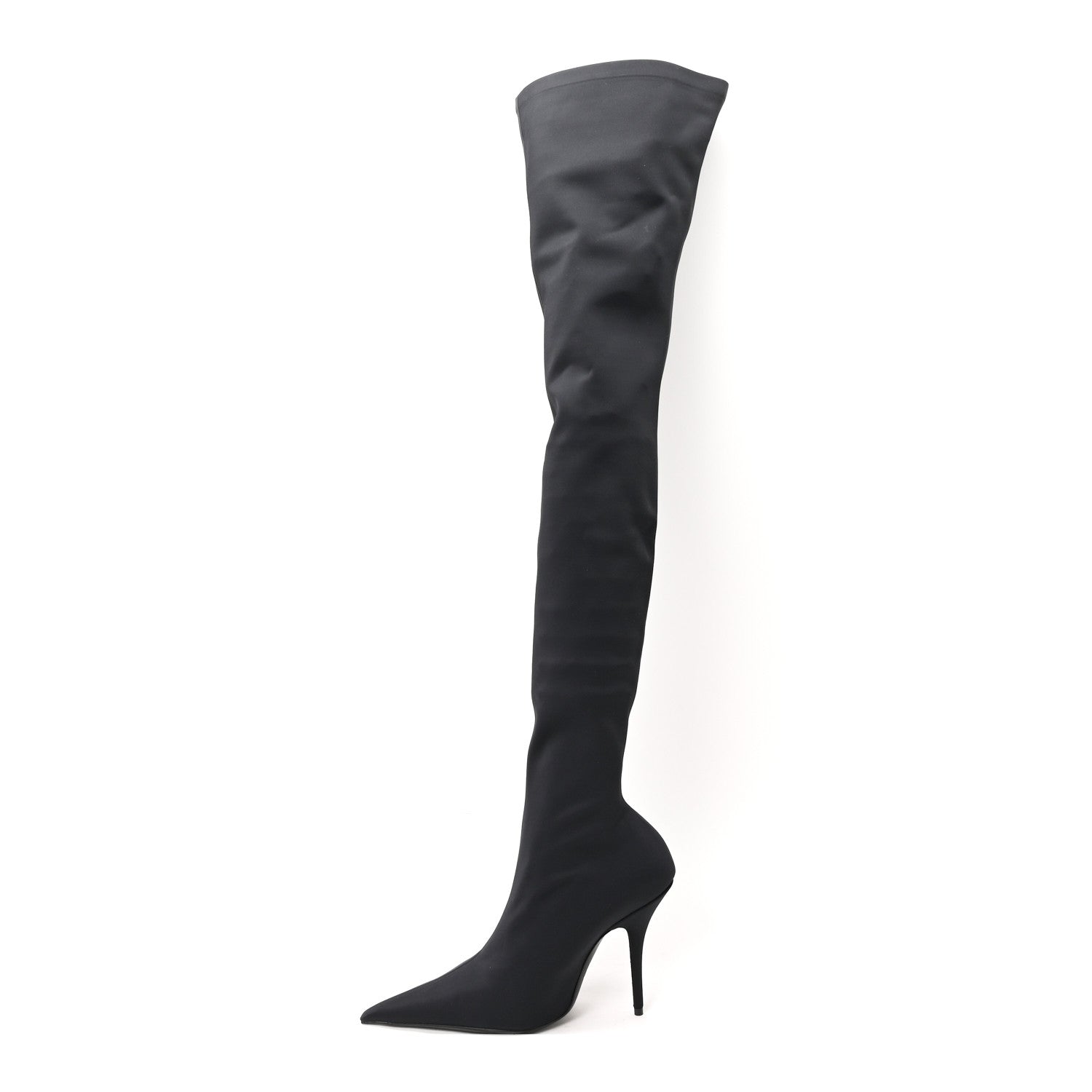 BALENCIAGA KNIFE THIGH HIGH BOOTS BLACK