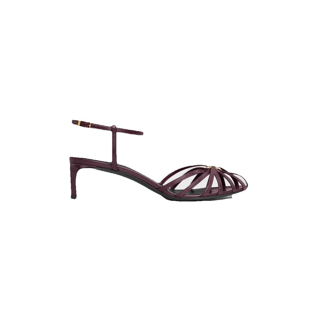 Celine Triomphe Leather Sandal - Burgundy