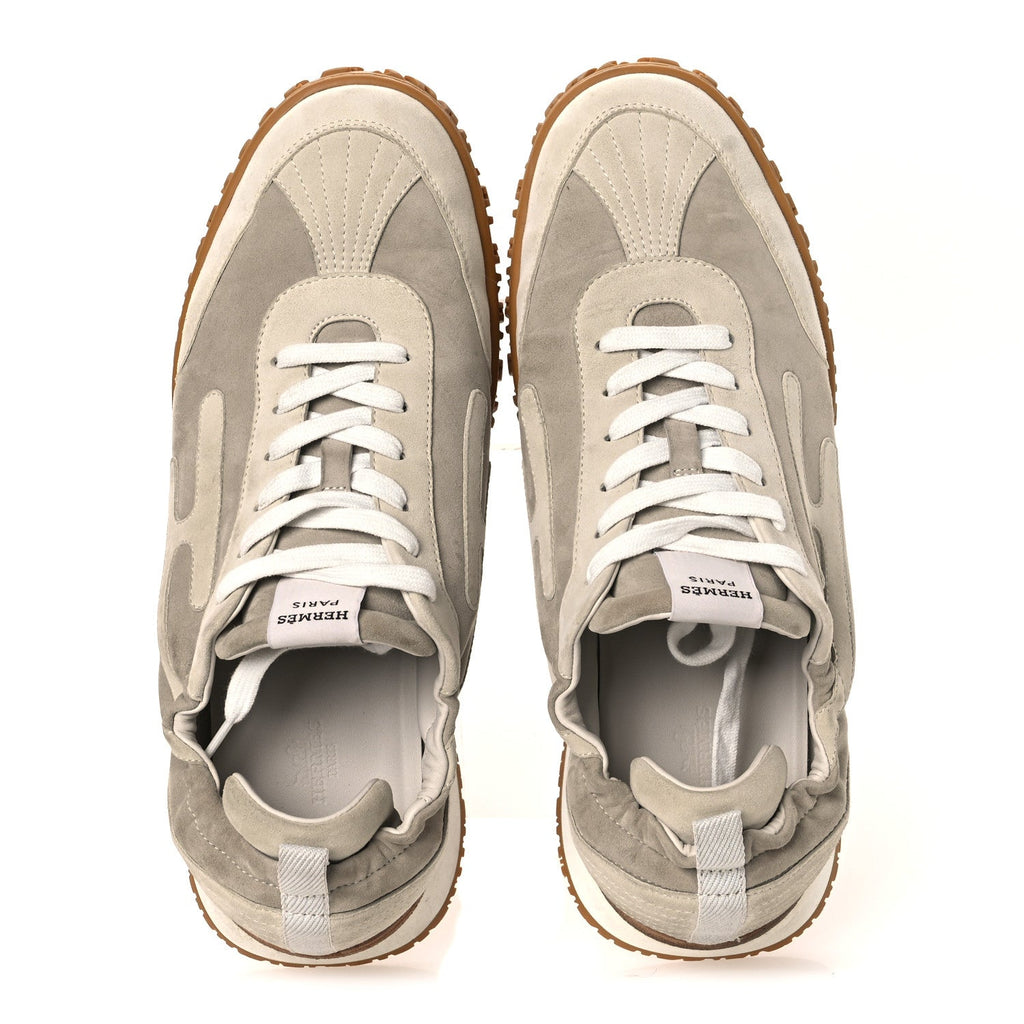 HERMES JET SNEAKER NAPPA / SUEDE GOATSKIN BEIGE ESQUISSE / GLAISE