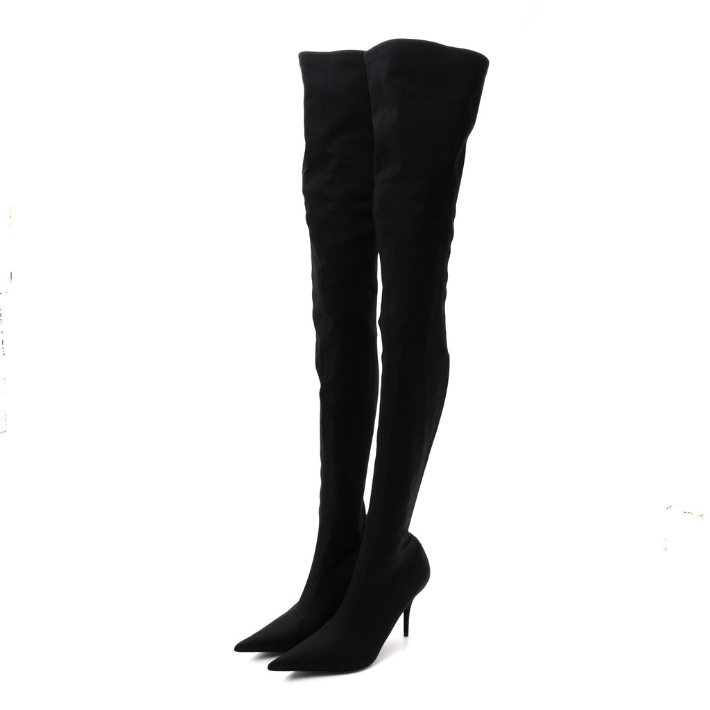 BALENCIAGA KNIFE THIGH HIGH BOOTS BLACK