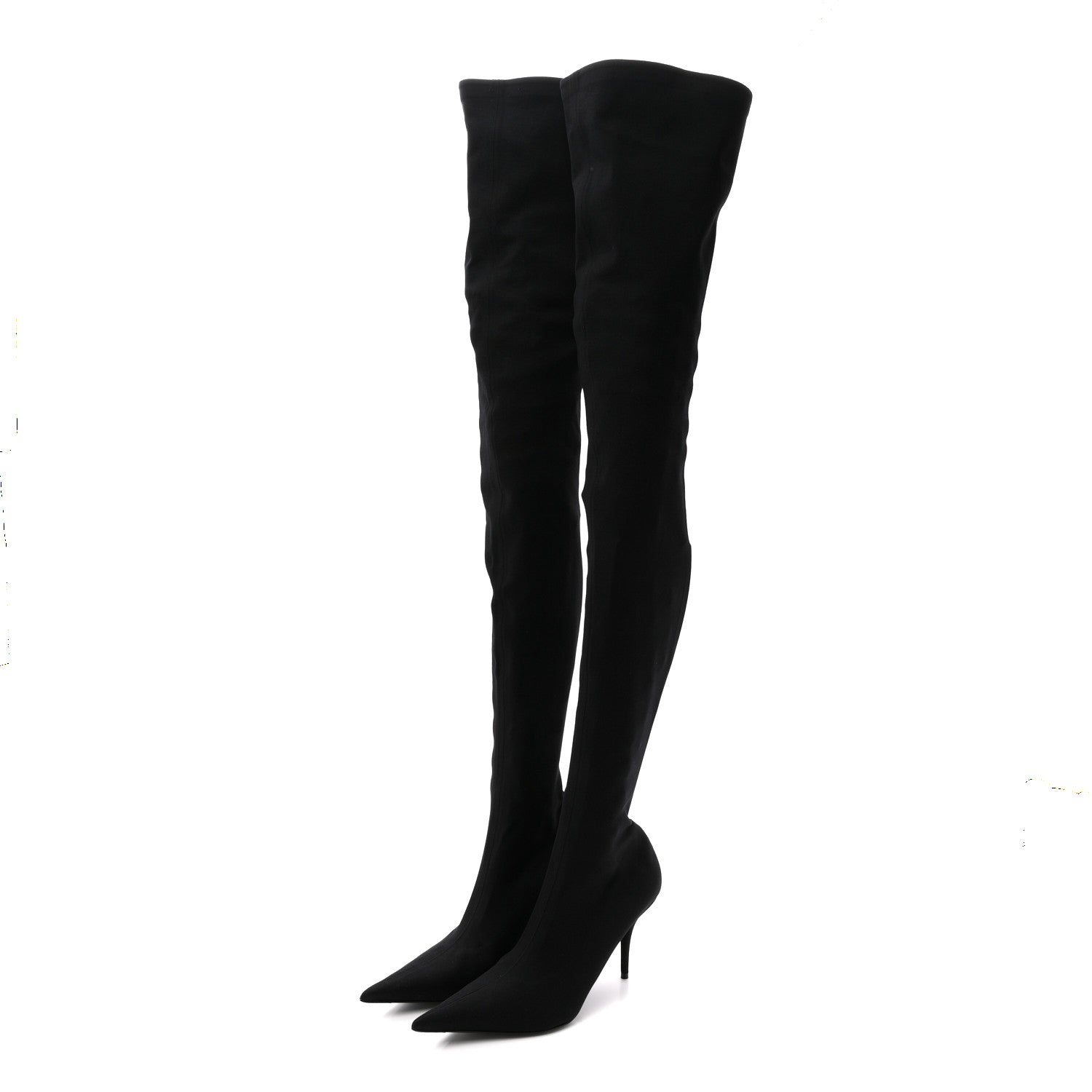 BALENCIAGA KNIFE THIGH HIGH BOOTS BLACK